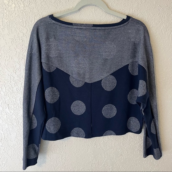 Anthropologie Postmark women’s polka dot long sleeve cropped sweater, small - Picture 2 of 8